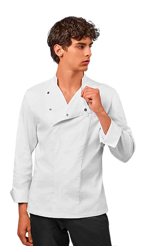 GIACCA CHEF STARRED PAYPER: giacca da cuoco con collo alla coreana realizzata in twill...